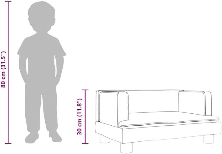 vidaXL Kindersofa Cappuccino-Braun 60x40x30 cm Kunstleder 60 x 40 x 30 cm Cappuccino, 60 x 40 x 30 c