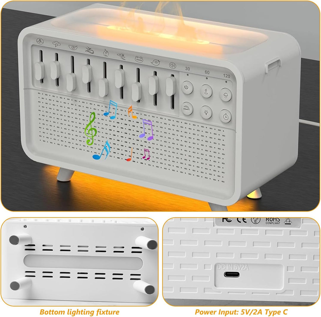 White Noise Night Light Humidifier,White Noise Machine, Luftbefeuchter Min, 8 Naturgeräusche Mixer,