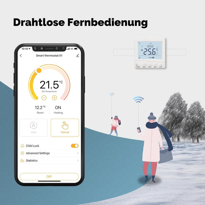 MOES Smart Thermostat für Boiler, WLAN Raumthermostat Programmierbares Kompatibel Alexa Echo/Google