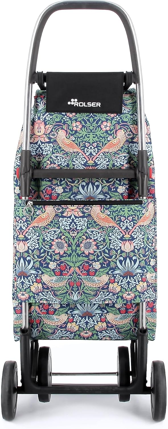 Klappbarer Einkaufstrolley Rolser I-Max William Morris 4 Räder - Birds 4 Räder Zusammenklappbar Bird