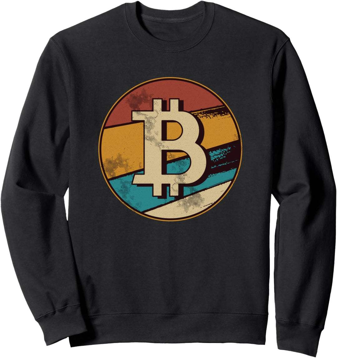 Retro Bitcoin Münze für Kryptowährungshändler Sweatshirt