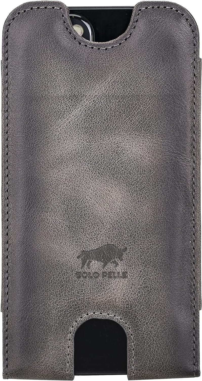 Solo Pelle Lederhülle für das iPhone 12 Mini + 13 Mini bis 5,4 Zoll Case Leder Hülle Ledertasche aus