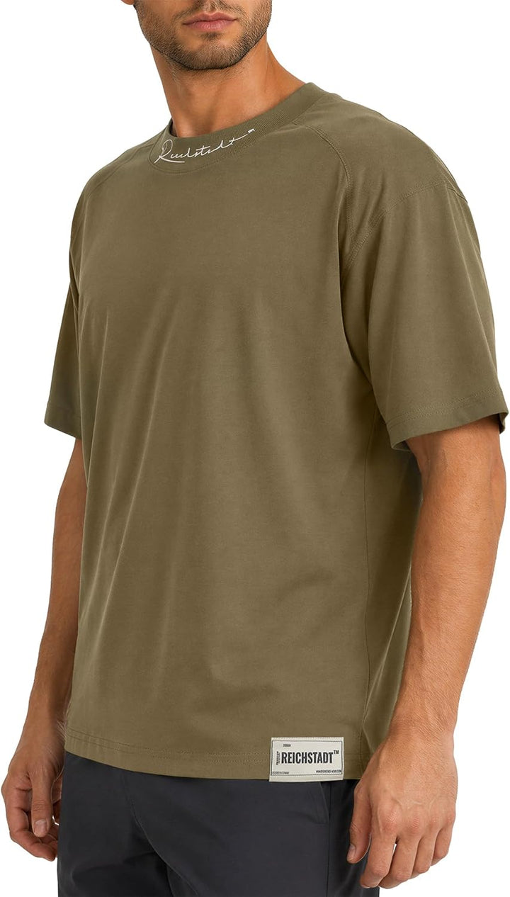 Reichstadt Modernes Oversized T-Shirt für Herren - Stylisches Basic mit Rundhalsausschnitt & Kurzen