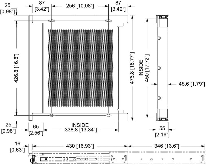 Penn Elcom Laptop-Schublade, abschliessbar, für 43,2 cm (17 Zoll) Laptops – Premium-Schubladen – Mod