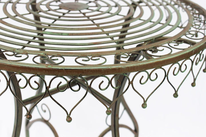 DanDiBo Bistrotisch Antik Rund Klapptisch Malega 12184 Bistro Tisch Gartentisch Metall Eisentisch Ba