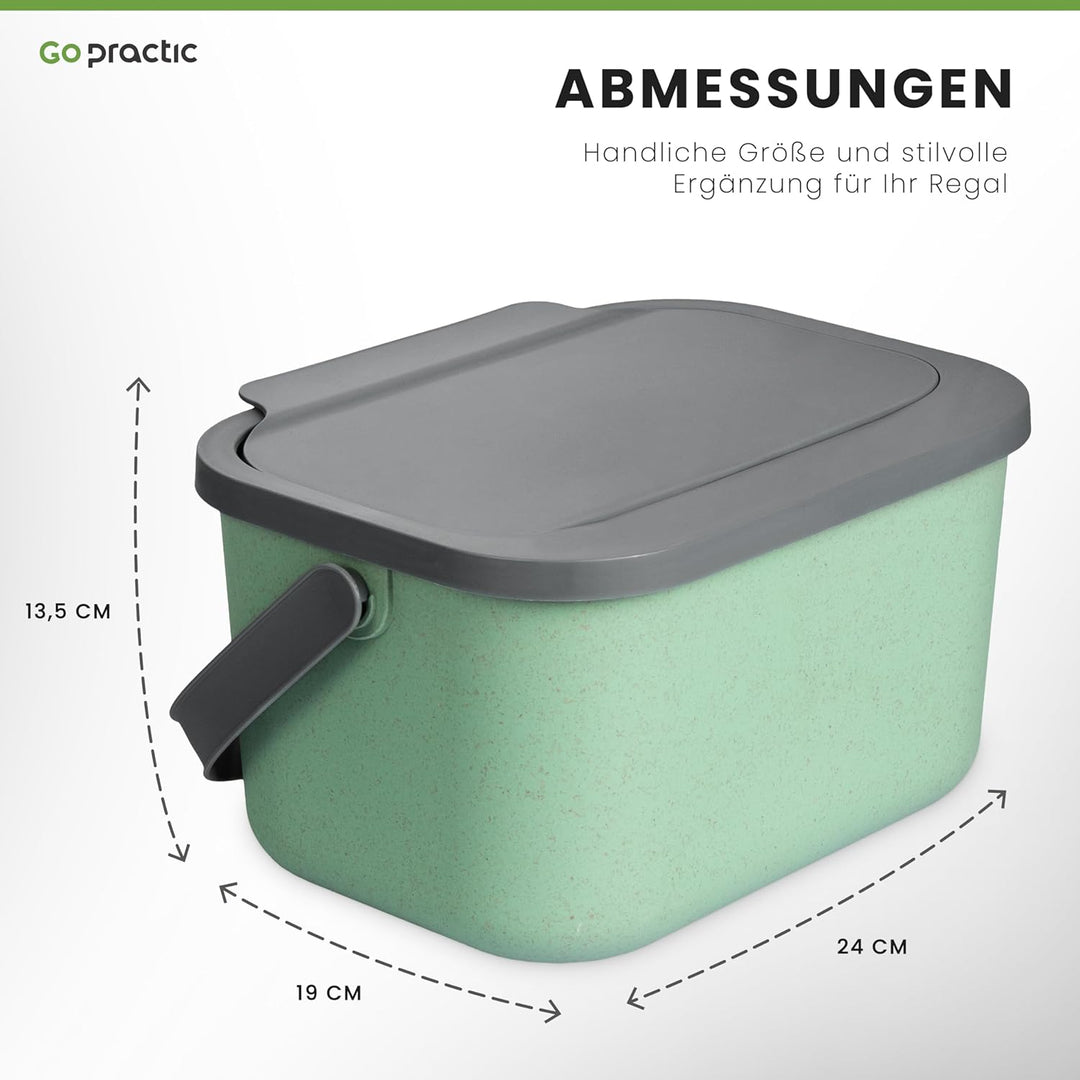 Go Practic Biomülleimer Küche Biomüll Behälter Geruchsdicht Luftdichter Mülleimer Klein mit Deckel T