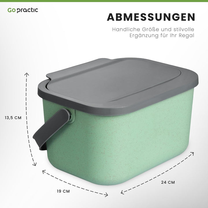 Go Practic Biomülleimer Küche Biomüll Behälter Geruchsdicht Luftdichter Mülleimer Klein mit Deckel T