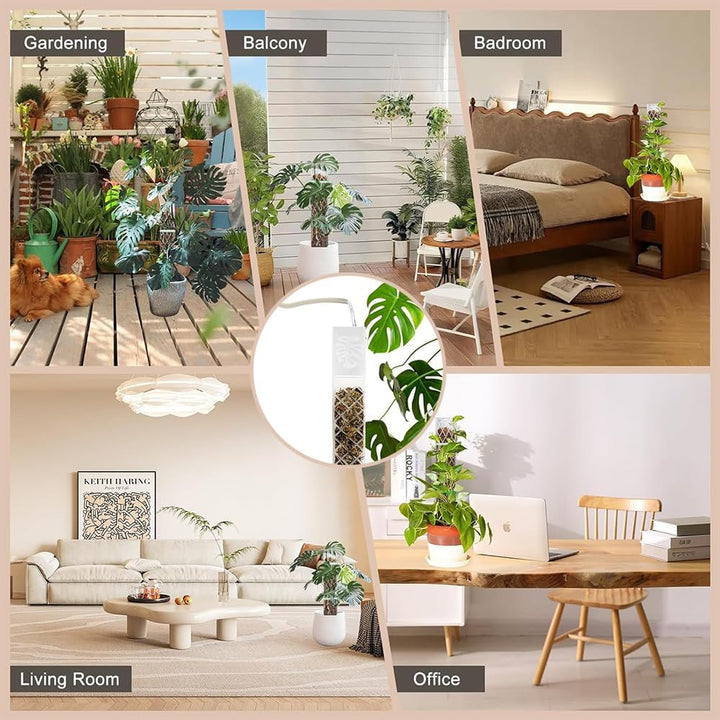 Rankhilfe mit Moosstab für Monstera - Pflanzenstab aus Kunststoff mit Giesshilfe Weiss/1/1, Wei&amp;