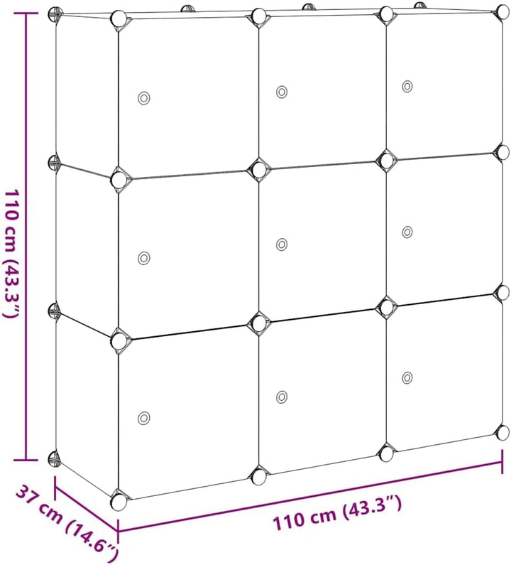vidaXL Würfelregal 9 Fächer Bücherregal Raumteiler Standregal Wandregal Regal Schwarz und Weiss, Sch