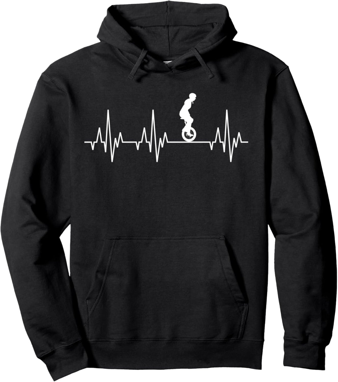Einrad Fahrrad Einradfahren Einradfahrer Herzschlag Lustig Pullover Hoodie
