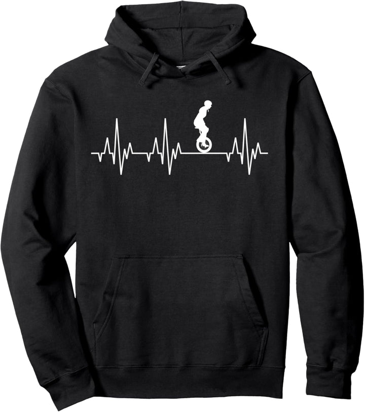 Einrad Fahrrad Einradfahren Einradfahrer Herzschlag Lustig Pullover Hoodie