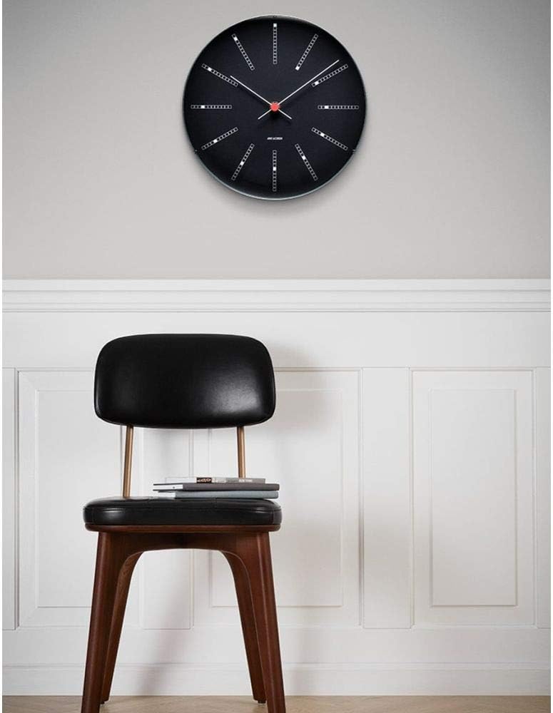 Arne Jacobsen Wanduhr Ø29 cm Bankers Originaldesign Kreative Details, schwarz 29cm Schwarz, 29cm Sch