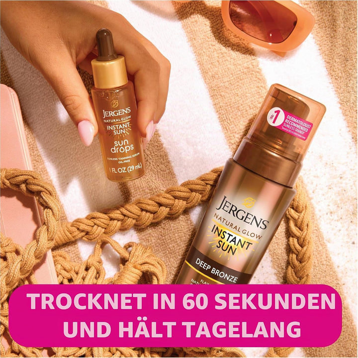 Jergens Natural Glow Instant Sun Sunless Tanning Mousse, DARK (Selbstbräuner)