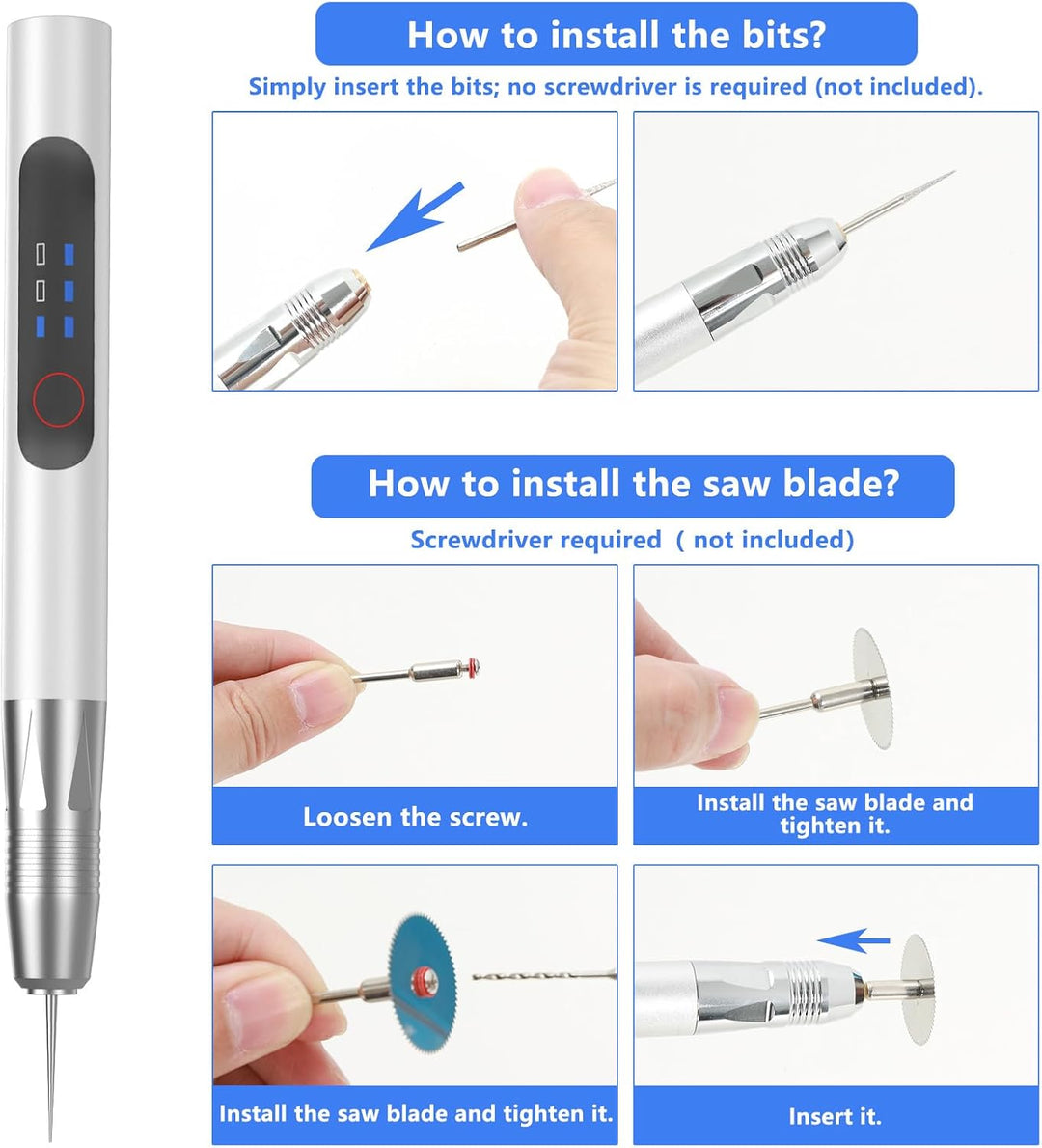 Elektrische Gravierstift, Multifunktionaler Gravierwerkzeugsatz Tragbare Drahtlose Gravurwerkzeug Ät