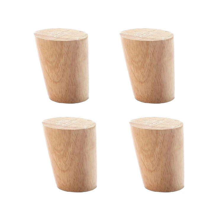 Qrity 4 Stück Möbelfüsse Holz, 6cm Ersatz Sofafüsse mit Montageplatten & Schrauben, für Schrank, Sof