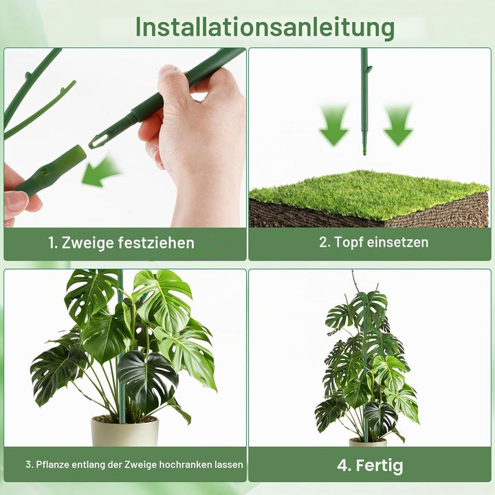 15er-Set stapelbare Pflanzstäbe, höhenverstellbare Monstera-Stützen, Gartenstäbe für Innen- und Auss