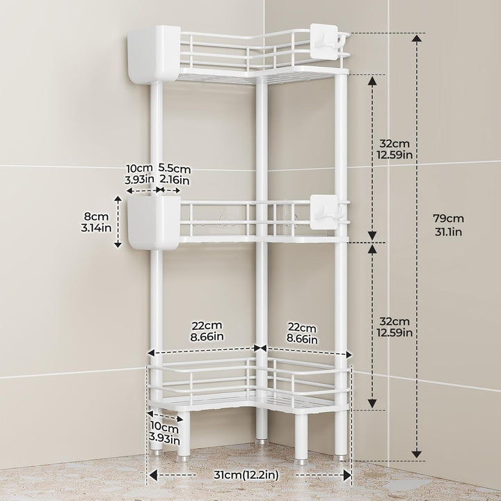 Orimade 3 Stück Duschregal Stehend Rostfrei,Ecke Duschablage Freistehende, Duschablage ohne Bohren f
