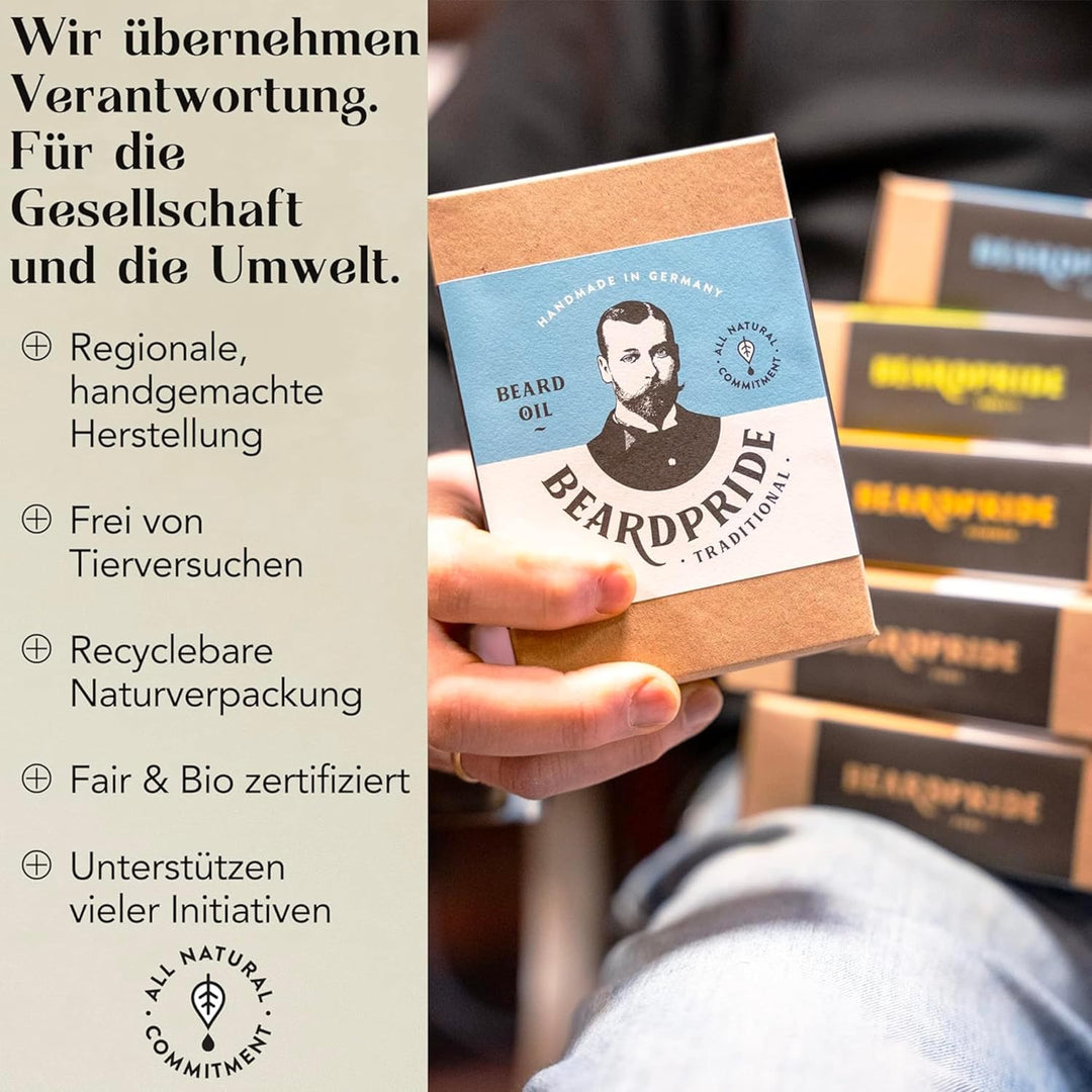 BEARDPRIDE Bartöl Herren - Das Original Bart Öl aus dem Barbershop - Unser Bartpflege Öl macht den B