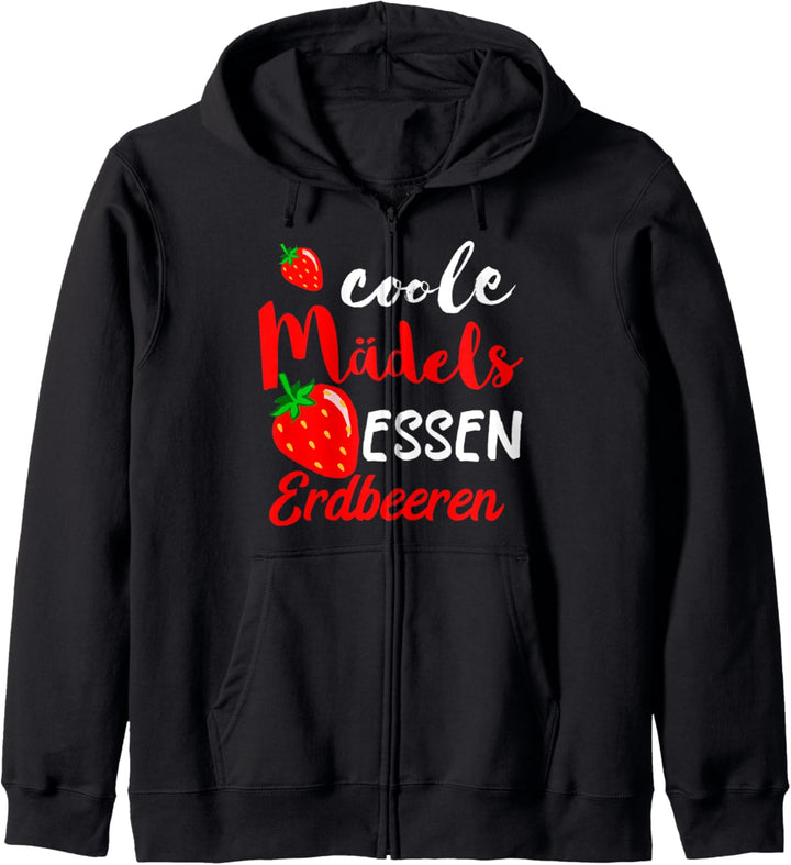 Coole Mädels Essen Erdbeeren Frucht Obst Sommer Früchte Kapuzenjacke