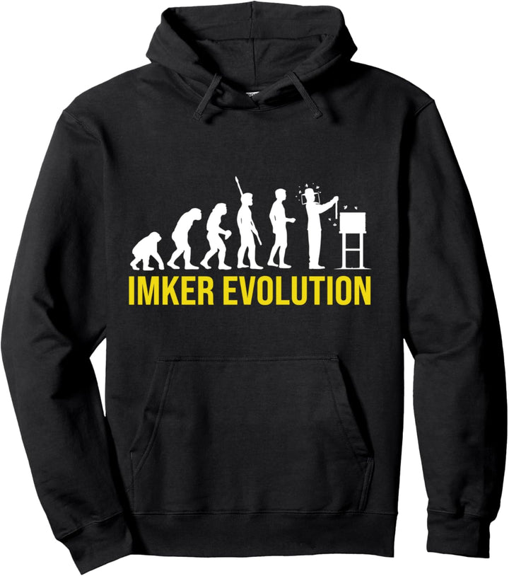 Imker Lustig Imker Evolution Pullover Hoodie