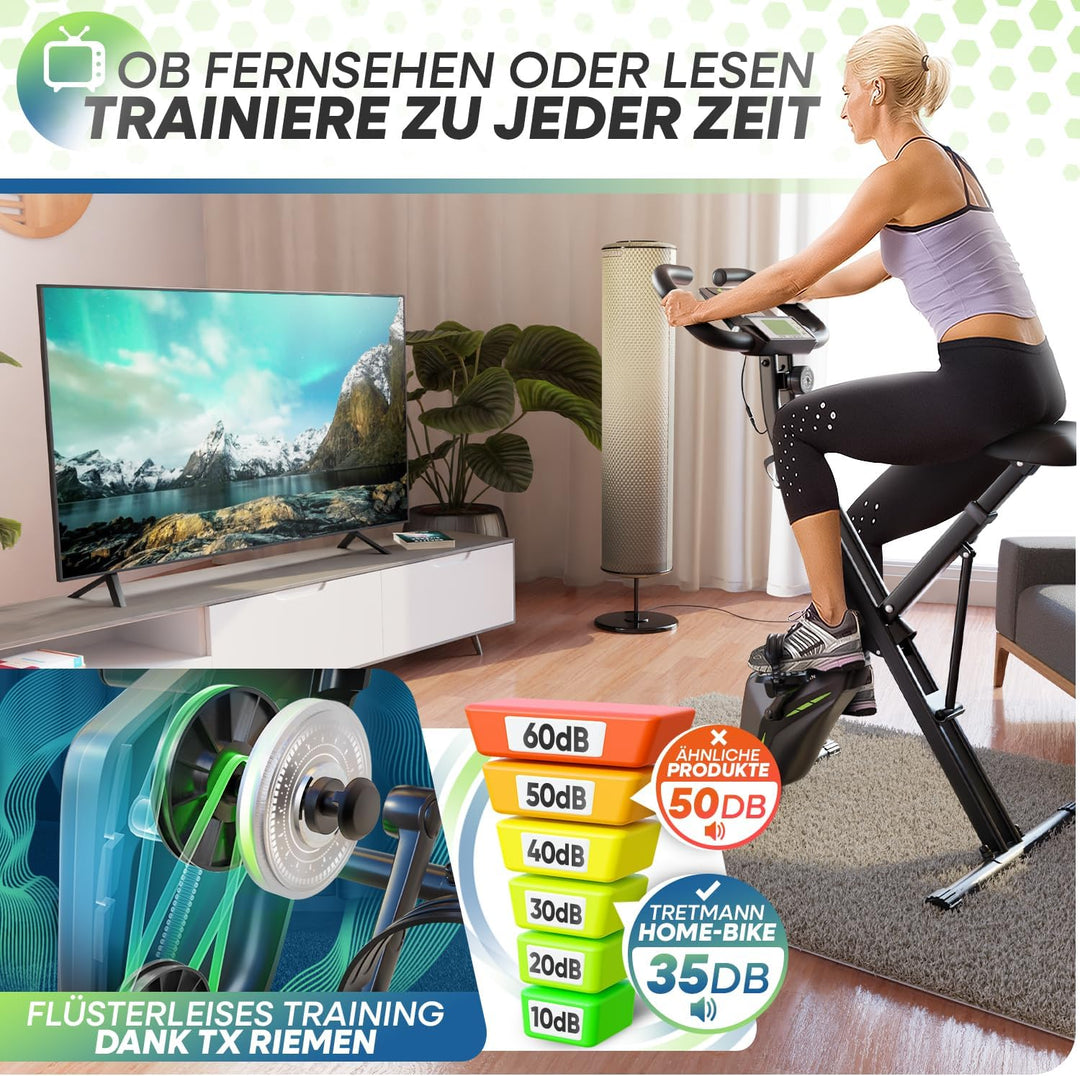 Neu Tretmann Hometrainer fahrrad Klappbar Set-extra bequem &amp; leise- [RelaxFoam] bis 150KG Belastbar