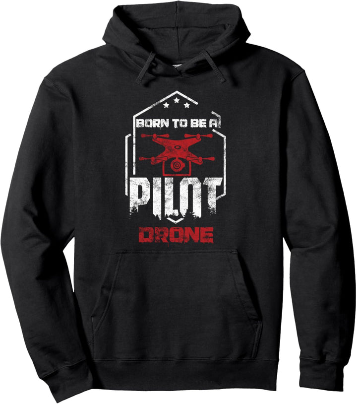 Als Pilot Geboren Drone FPV Flieger Quadrocopter Geschenk Pullover Hoodie