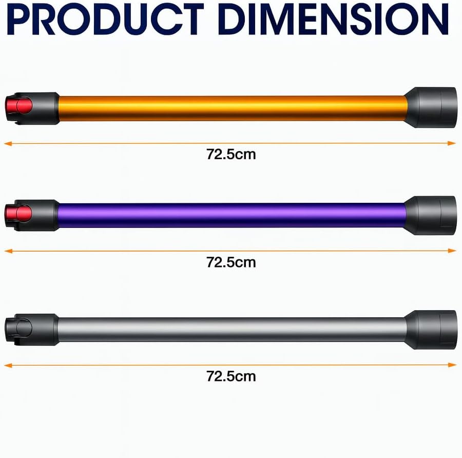 MOPEI Verlängerungsrohr für Dyson V7 V8 V10 V11 V15 Stabstaubsauger, 73 cm (Silber)