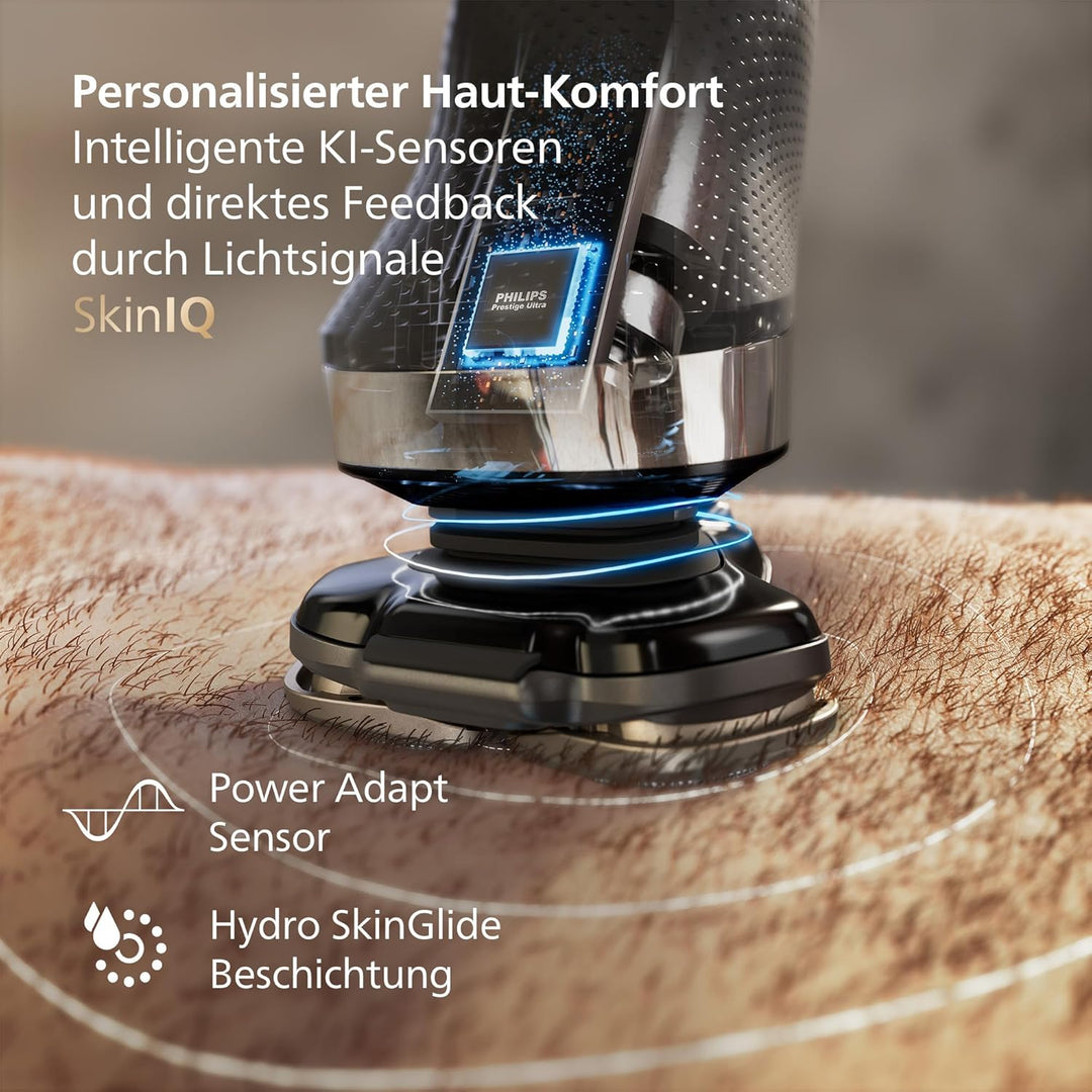 Philips Rasierer i9000, Elektrischer Nass-und Trockenrasierer für Herren mit integriertem Trimmer, t