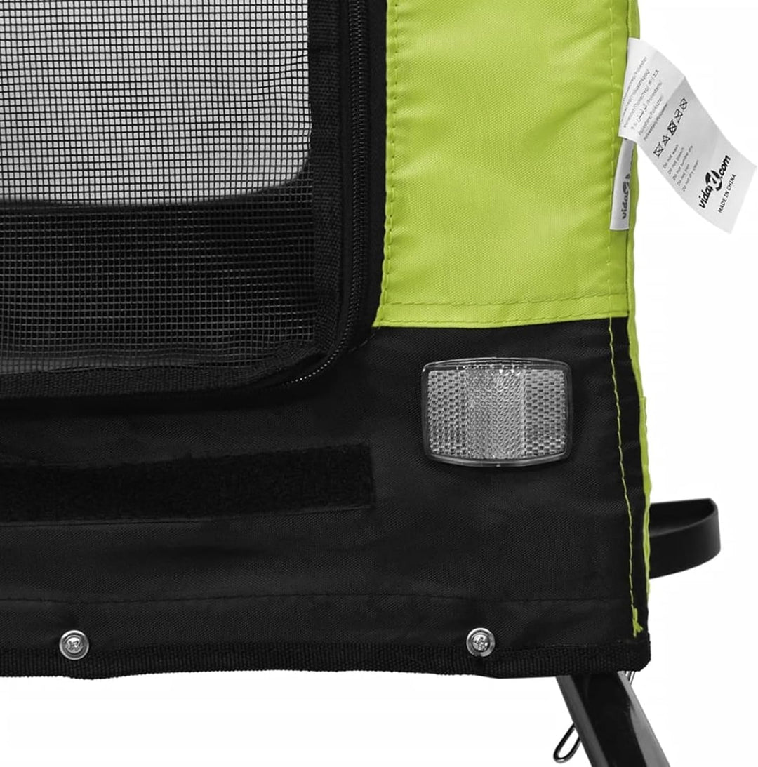 Hunde-Fahrradanhänger Orange/Schwarz | Robustes Oxford-Gewebe, stabiler Eisenrahmen Grün, Grün