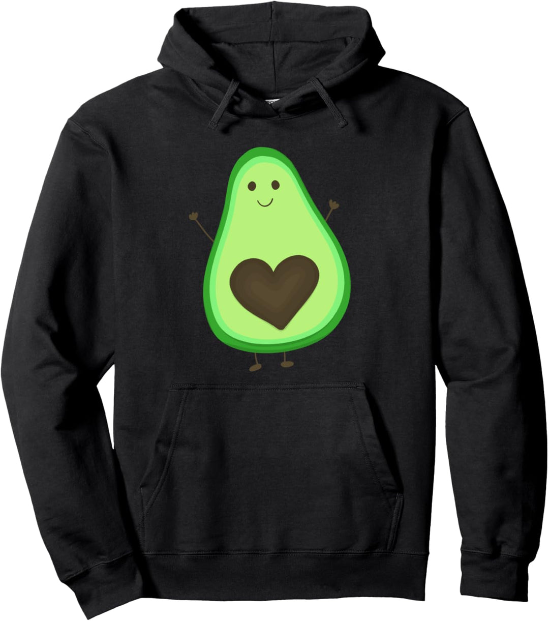 Cute Avocado Gift Avocado Kawaii Heart Pit Core Graphic Pullover Hoodie