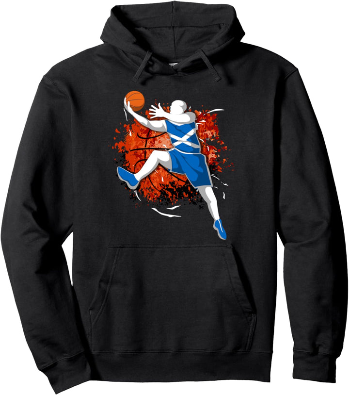Schottland Basketball - Schottische Nationalflagge Sport Art Pullover Hoodie