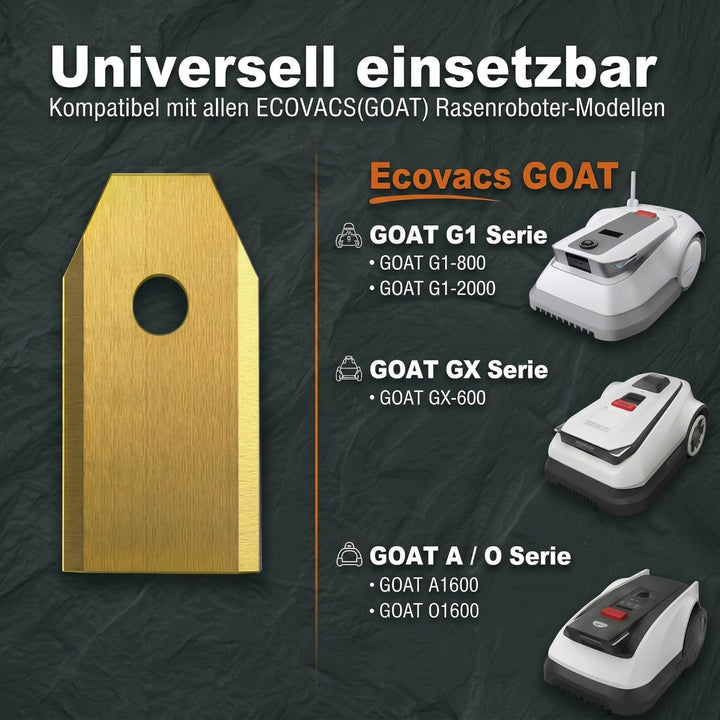 HAUSPROFI 30x Titan Ersatzklingen Ersatzkmesser für ECOVACS GOAT Mähroboter, DIN EN 50636-2-107 gepr
