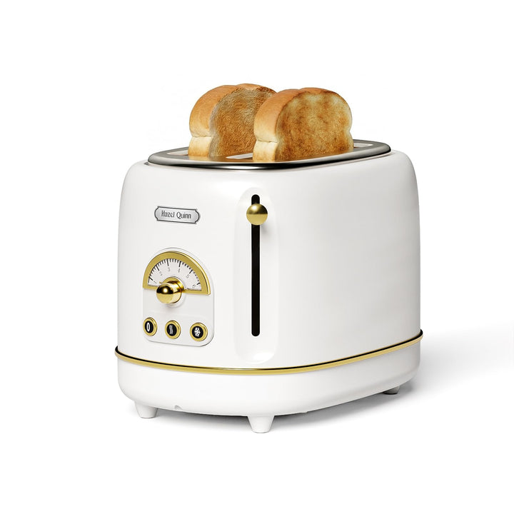 Hazel Quinn 2-Scheiben Retro-Toaster, 6 Bräunungsstufen, 3 Funktionen: Auftauen/Erwärmen/Abbrechen,