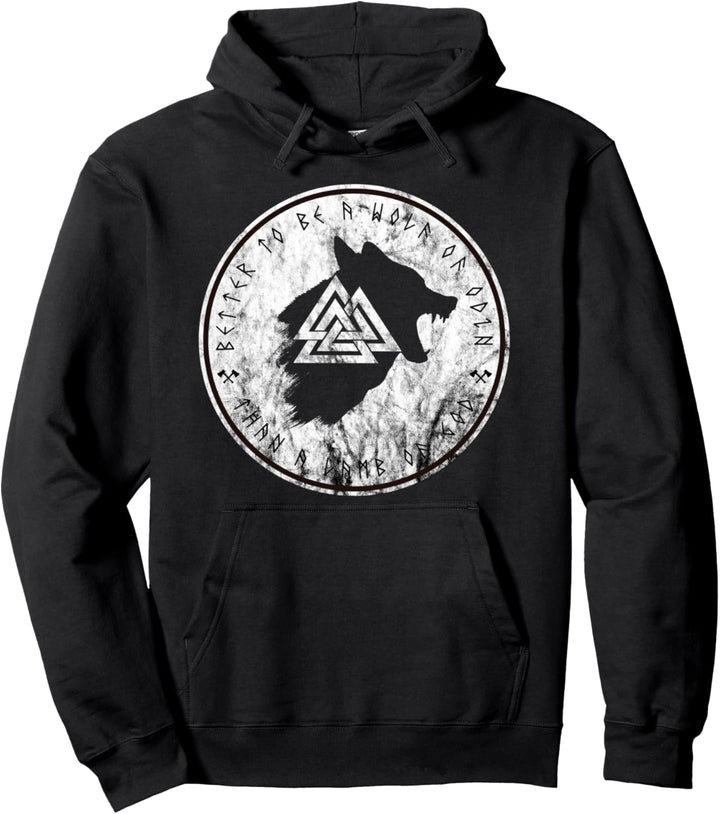 Vegvisir Wikinger Kompass Pagan Fenrir Wolf Valhalla Pullover Hoodie