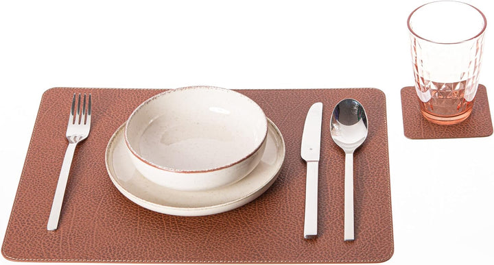 Nikalaz Platzsets und Untersetzer aus Recyceltem Leder Tisch-Sets, 2 Stück Tischsets, Platzdeckchen