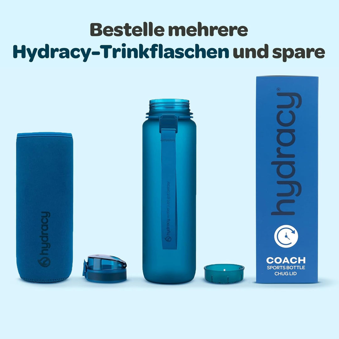 Hydracy Trinkflasche mit Fruchteinsatz - 1L Wasserflasche - BPA-freie Trinkflasche mit Zeitmarkierun