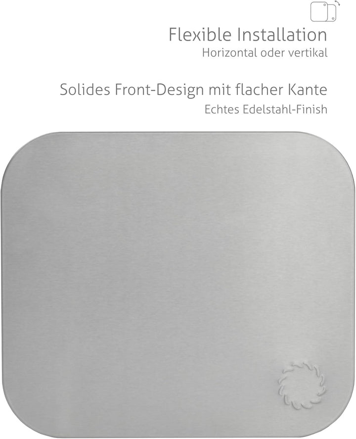 Turbionaire TREND 100 SSS Badlüfter, Edelstahlfront, 100 mm, Perimeterabsaugung, Leise, Rückschlagkl