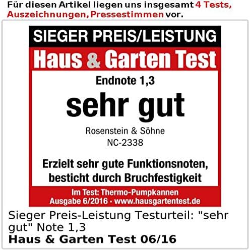 Rosenstein & Söhne Partyzubehör: 2er Pack Edelstahl-Pump-Vakuum-Isolierkanne, 1,9 Liter (Thermo-Pump