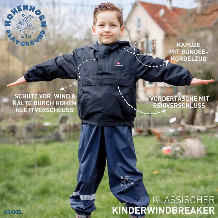 Höhenhorn Craxel Kinder Jungen Mädchen Jacke Windbreaker Gefüttert mit Brusttasche 176 Dunkelblau, 1