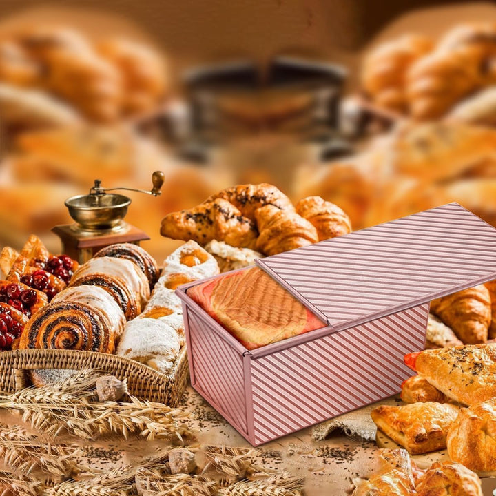 Toastbrot Backform Brotbackform mit Deckel Kastenform Brot Backen Roségold Toastbrotform Aluminium S