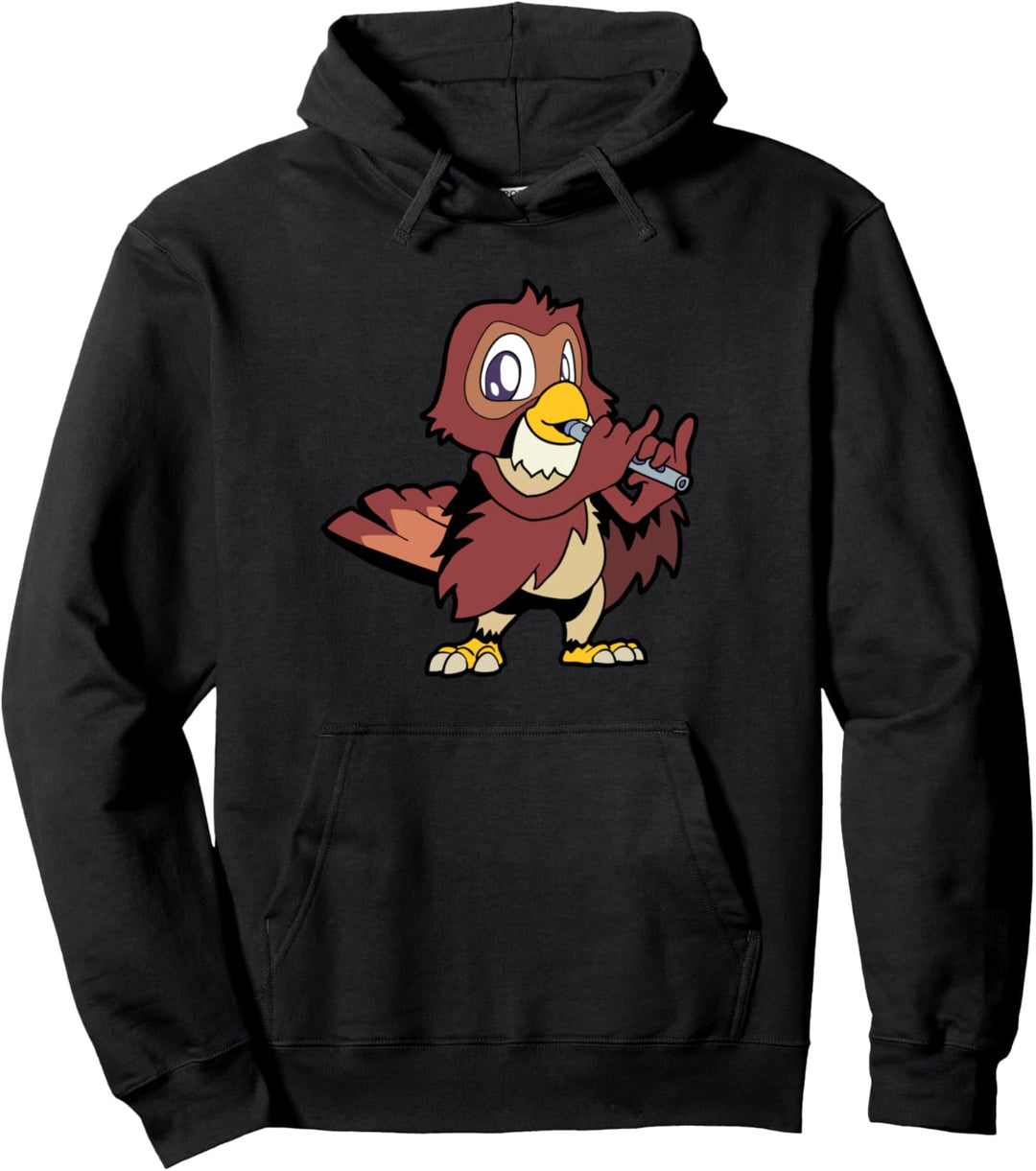 Cartoon Eule - Flötenspieler Pullover Hoodie