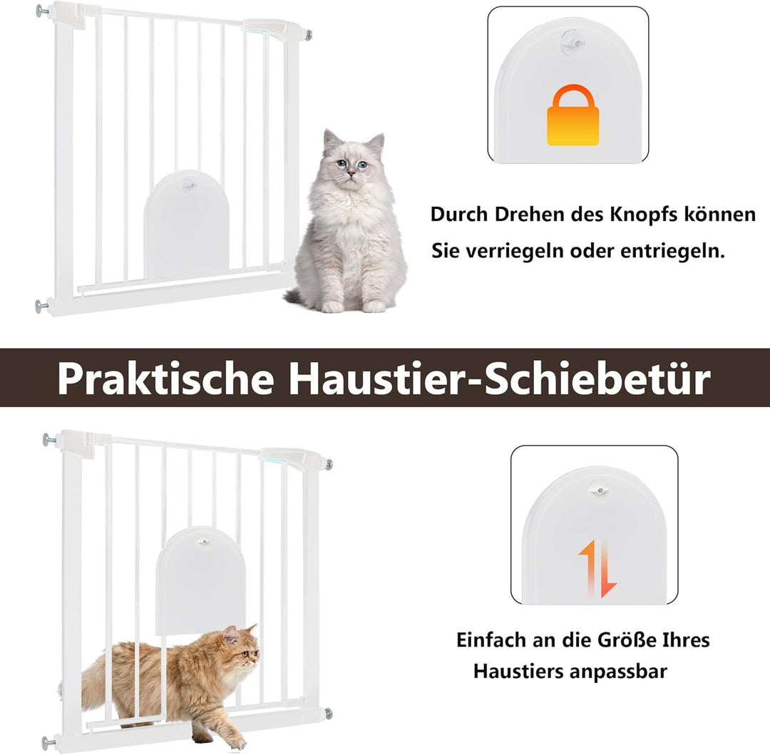Türschutzgitter ohne Bohren Treppengitter Treppenschutzgitter für Kinder Baby Türgitter mit Schiebet