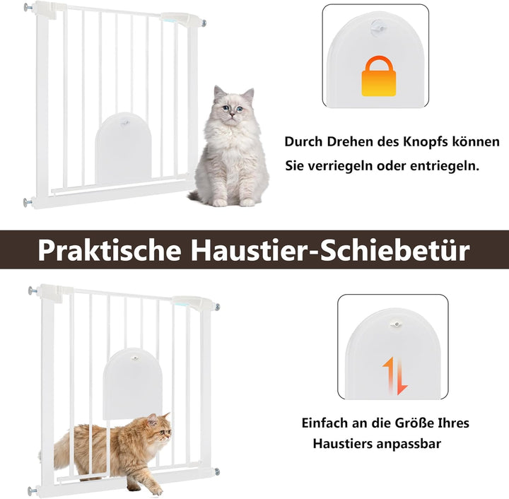 Türschutzgitter ohne Bohren Treppengitter Treppenschutzgitter für Kinder Baby Türgitter mit Schiebet