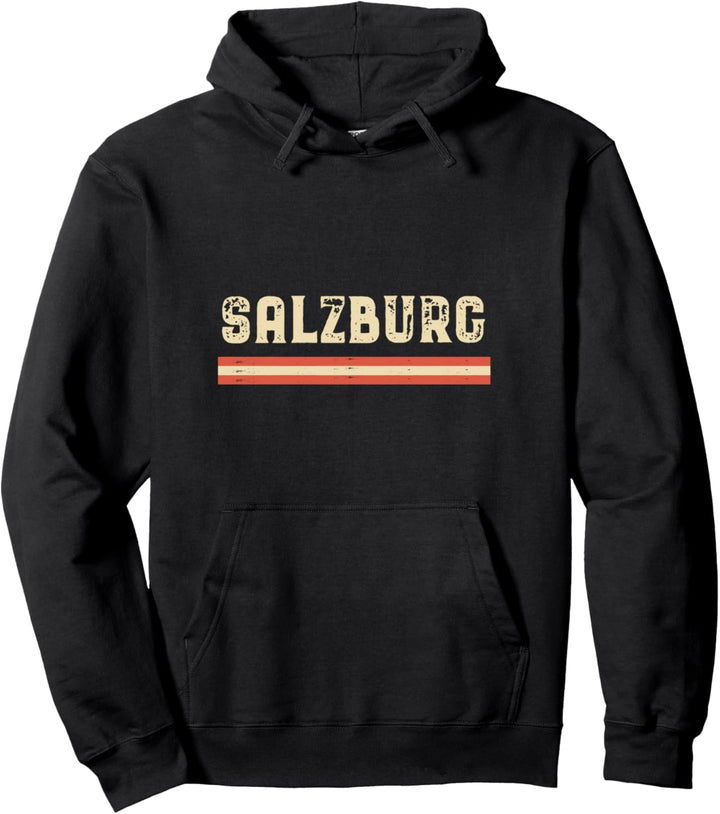 Vintage Salzburg Design mit Österreich Flagge Pullover Hoodie