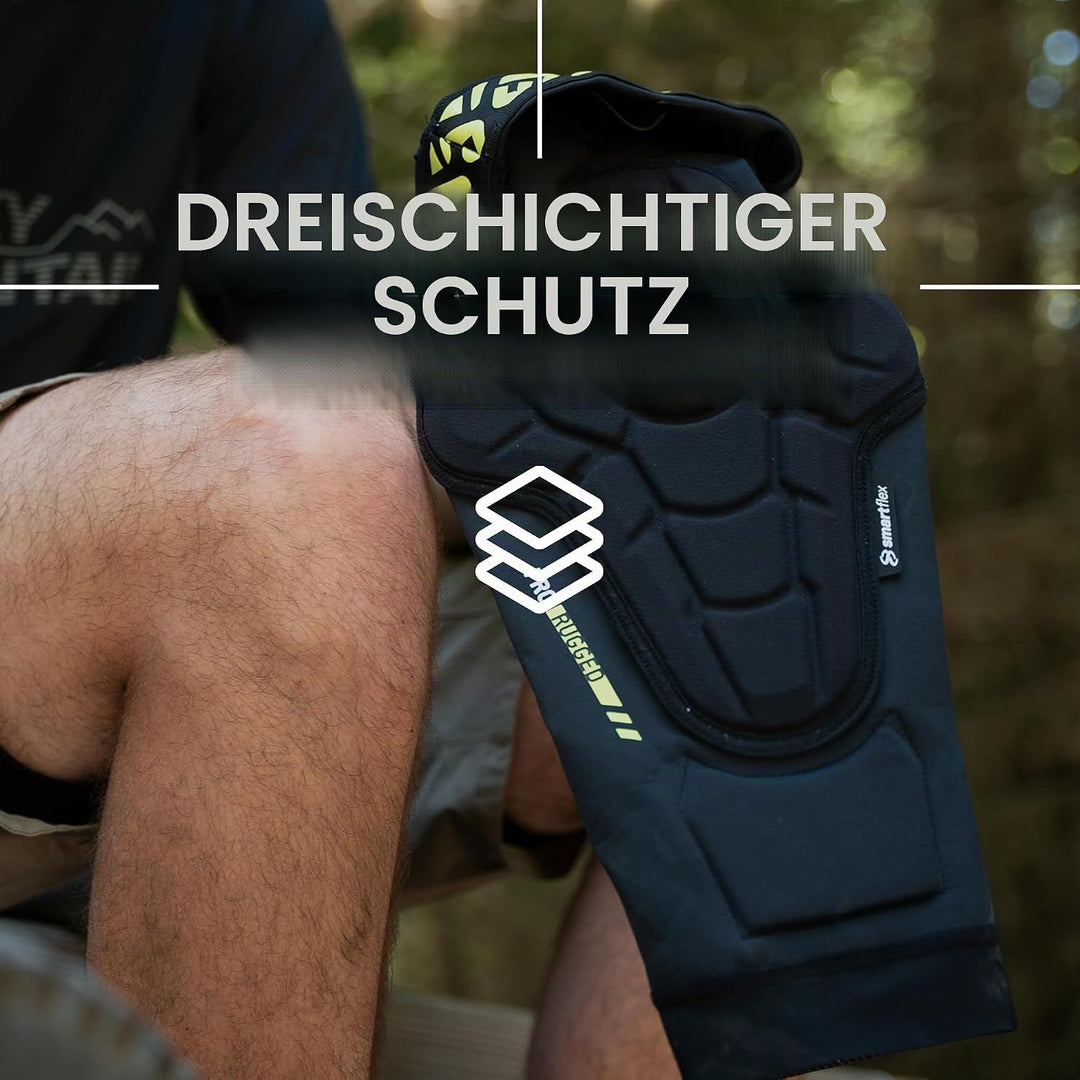 G-Form, schwarz Pro Rugged 2 Knieschützer für Radfahren, BMX, MTB, Downhill, Skateboard (M, M M Schw