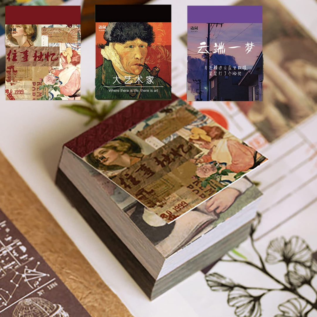 1200 Blätter Journal Zubehör Papier, Deko Papier Scrapbook,Scrapbook Hintergrundpapier für DIY Kunst