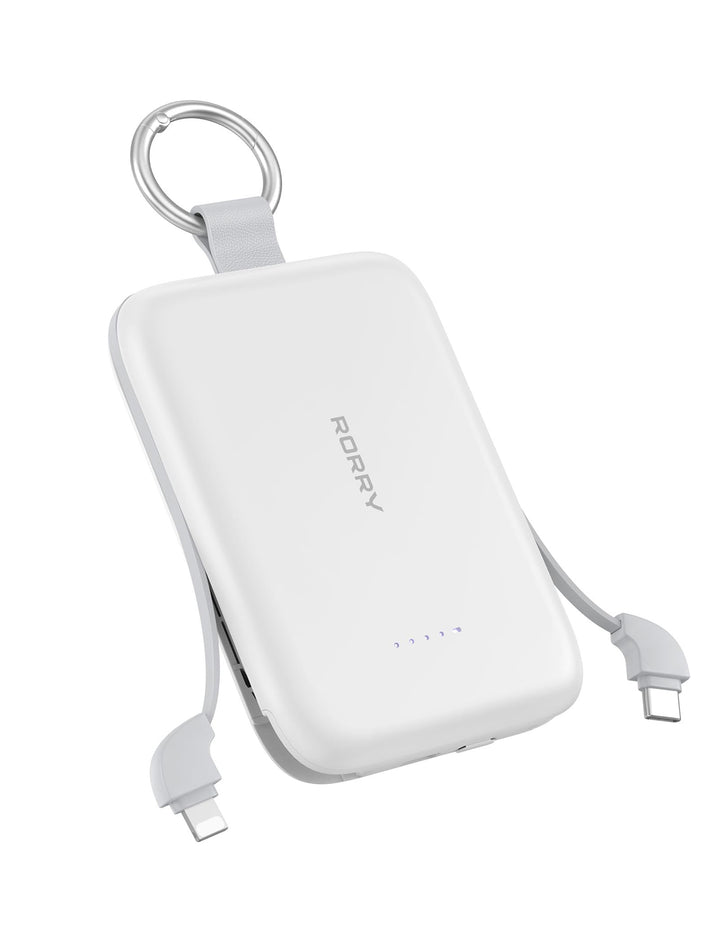 RORRY CharmGo 10000mAh Powerbank, Klein Power Bank PD 30W Schnellladen | Akku-Pack mit integriertem