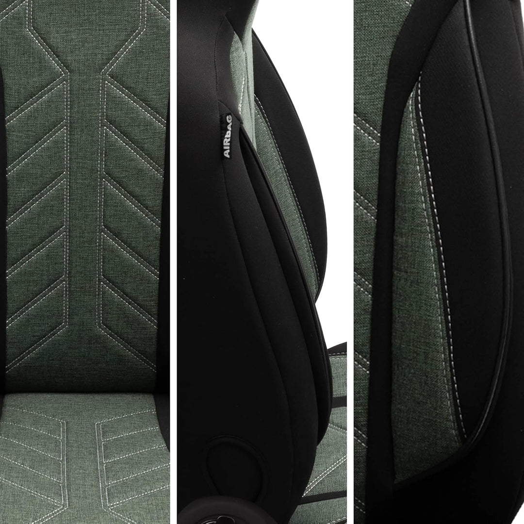 BREMER SITZBEZÜGE Mass Sitzbezüge Schonbezüge für VW Tiguan 1 5N PLKT213 PLKT213 - Schwarz/Olivgrün