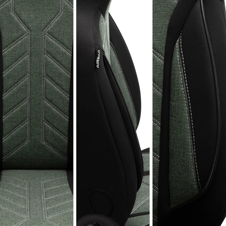 BREMER SITZBEZÜGE Mass Sitzbezüge Schonbezüge für VW Tiguan 1 5N PLKT213 PLKT213 - Schwarz/Olivgrün