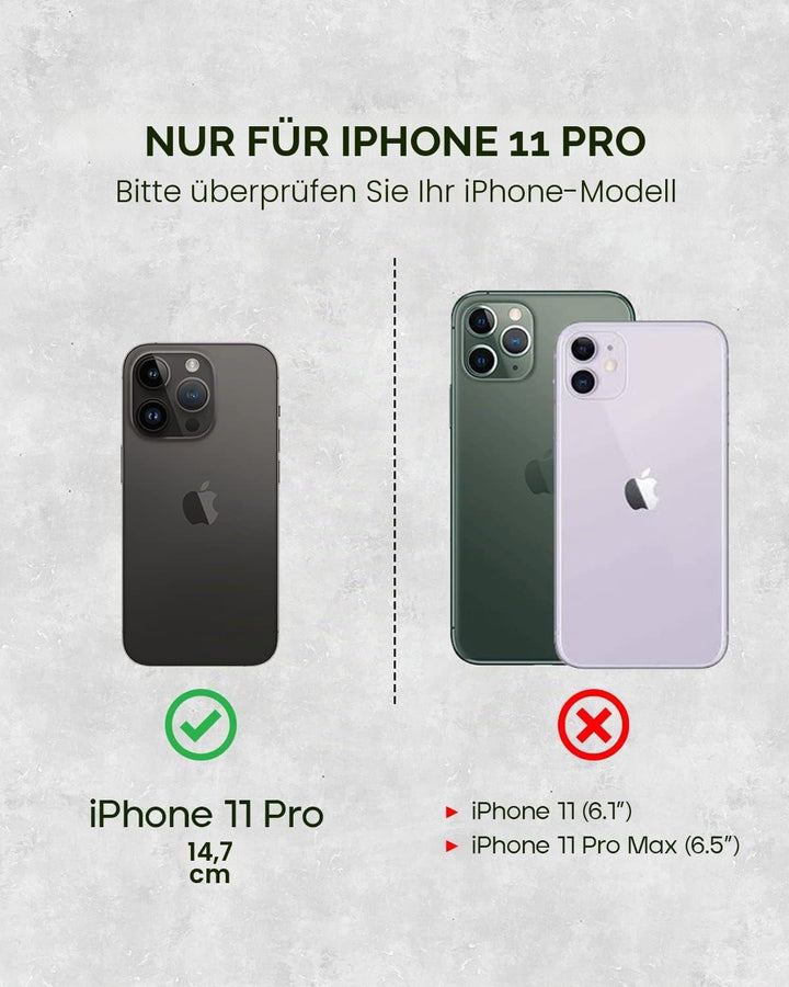 Porter Riley - Lederhülle für iPhone 11 Pro (5.8"). Premium Echtleder Standhülle/Cover/Brieftasche m